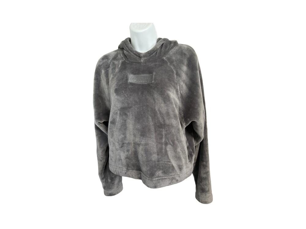 Hollister Soft Plush Pullover Hoodie Y2K 90s Skater Streetwear Gray Size XS